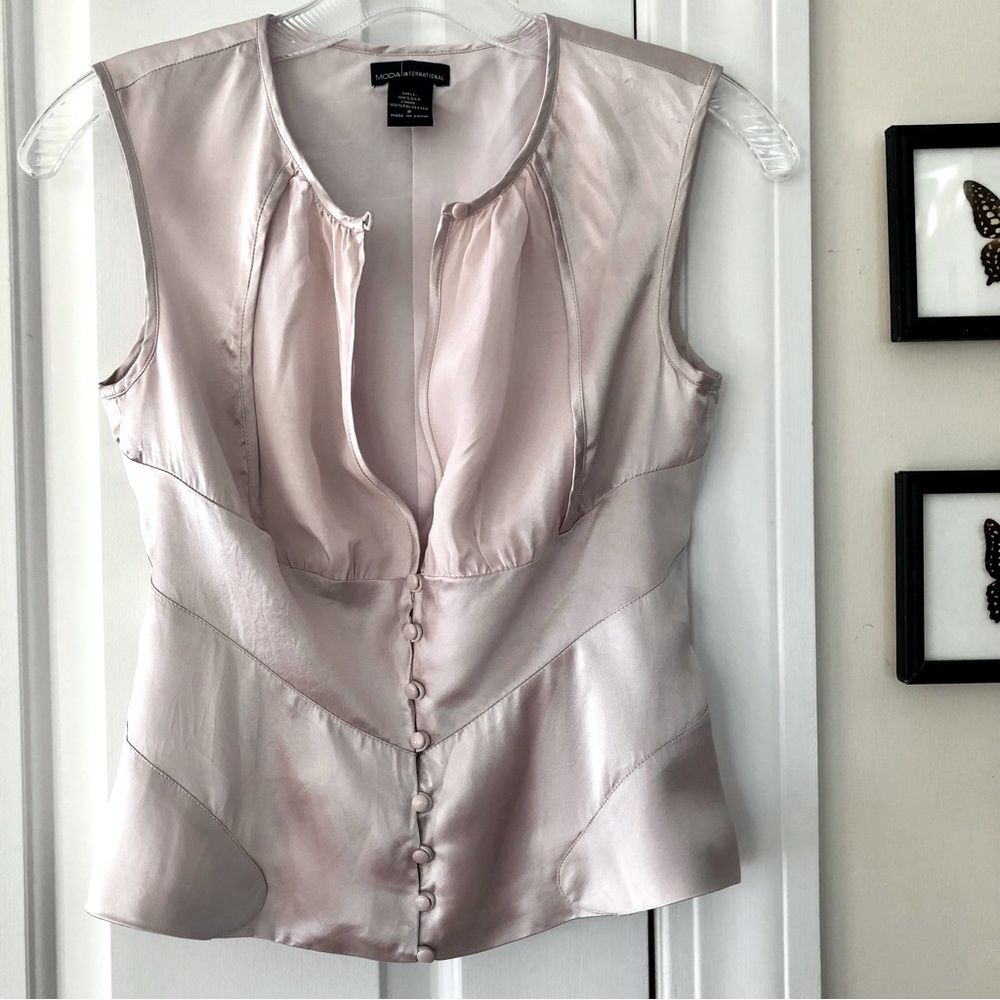 Moda International Pink Sleeveless Bustier Blouse